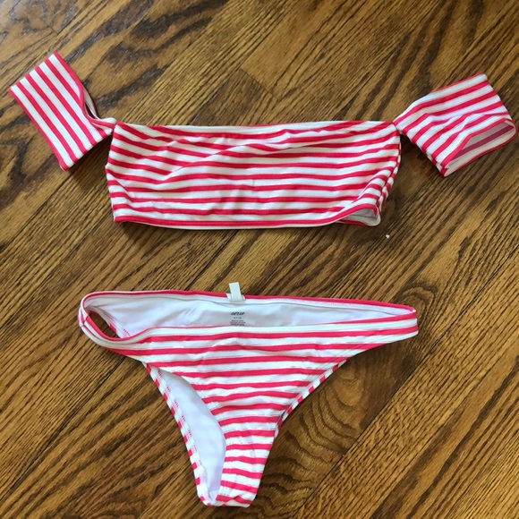 aerie Other - Aerie Striped Off the Shoulder Bikini